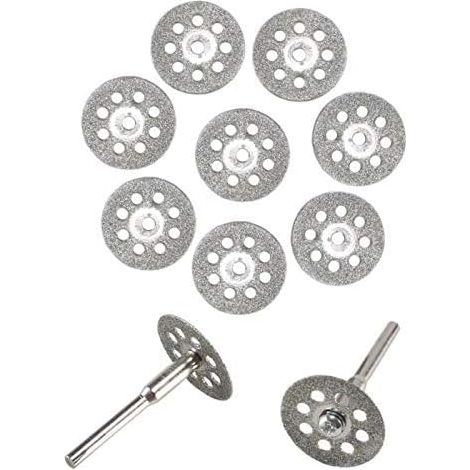 10 x Mini-Diamant-Trennscheiben-Sägeblatt-Set für Rotationswerkzeug, zum Schneiden, Sägen, Trimmen, Schleifen und Reiben harter Materialien (22 mm) (1/5)