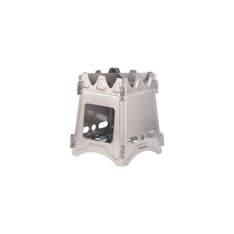 Réchaud à Bois Portable en Acier Inoxydable Réchaud à Cassette Résistant à la Chaleur pour Camping et Randonnée