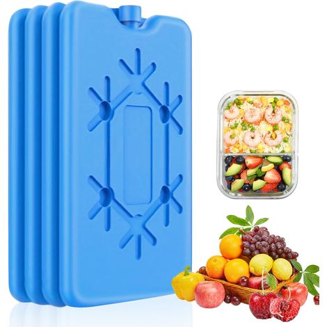 4er-Pack Kühlakkus für Kühltaschen, je 200 ml, Kühlakkus für das Mittagessen, Kühlakku für Kühltaschen, wiederverwendbare Gefrierbeutel für Kühltaschen (1/5)