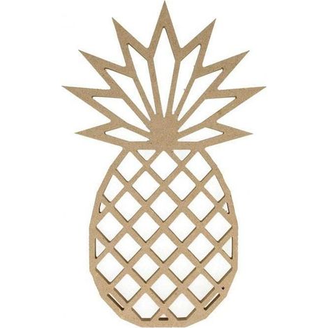 Silhouette en bois MDF origami - Ananas 25 cm