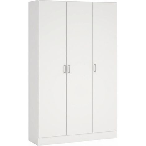 Armadio Multiuso Design Moderno Con 3 Ante Battenti E Ripiani Interni Mobile Salvaspazio Per Camera Da Letto Bagno Lavanderia Ingresso Ripostiglio 140.25 X 36 X 180.9 Cm Bianco (1/5)
