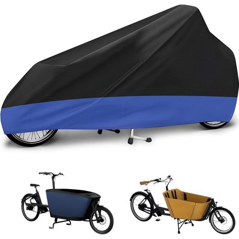 Lastenrad Abdeckung 420D Oxford Wasserdicht Windfest mit Schlossloch Schwarz/Blau (1/5)