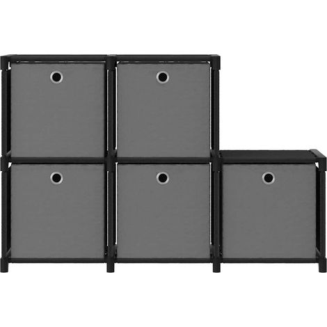 Maison Exclusive - Würfelregal mit 5 Boxen Schwarz 103x30x72,5 cm (1/5)