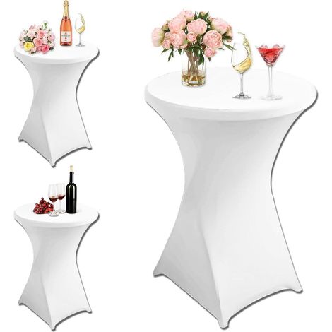 2 Stück Stretch Stehtisch Husse 80x110cm Elastische Tischdecken Bar Hochzeit (1/5)