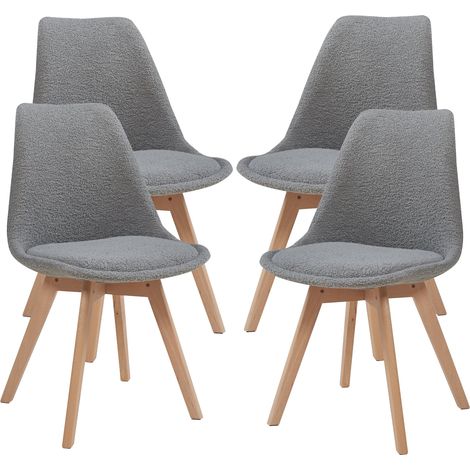 Set di 4 sedie da pranzo 82 x 49 x 54 cm design moderno robuste grigio riccio 030009823