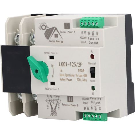 Automatischer Dual-Power-Umschalter, AC400V 100A 2P Millisekunden, Dual-Power-Generator-Umschalter, elektronischer Hausanschluss-Leistungsschalter. (1/5)