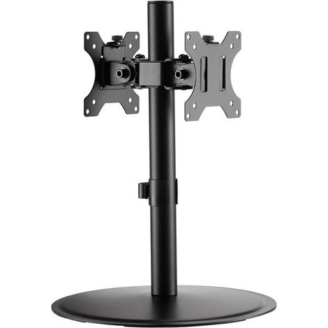 Techly soporte de escritorio negro mate para monitores dobles