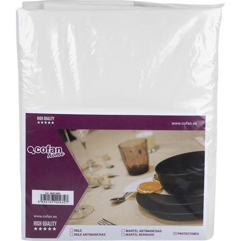 Protector espumado para mesa libre de ftalato 140x140cm (1,5mm de grosor) fabricado en poliéster y PVC color blanco (1/4)