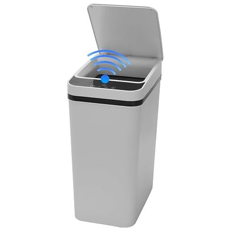 Sensor Trash Can Small Kitchen Trash Can with Lid Touchless Dustdryer Dustbin Smell Proof for Home Office Hotel Restaurant (1/5)
