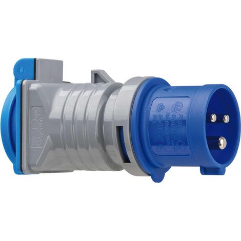 Clavija adaptador cetac a base tipo schuko 2p+t con tapa 16a 230v ip44 brennenstuhl (1/3)