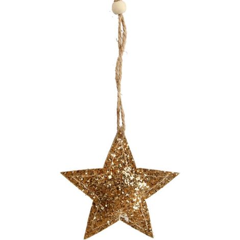 Ciondolo a stella con glitter dorati (1/3)