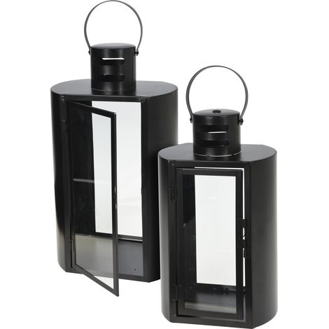 Metalllaterne schwarz MINIMAL, 2er-Set (1/2)