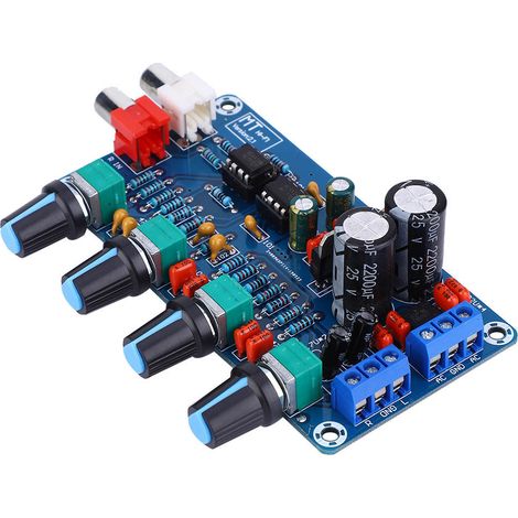 Carte préampli de tonalité stéréophonique haute fidélité NE5532 aigus médiums basses réglage volume double alimentation AC 12V-18V (1/5)