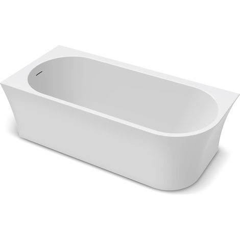 Baignoire - Baignoire D’angle Emma - 1700x750x590 mm - Blanc Brillant - Moderne, Gain De Place, Acrylique - Avec Bonde Clic-Clac Noire tapis - Gauche (1/5)