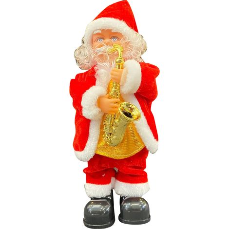 Elektrisches Saxophon in Form eines singenden und tanzenden Weihnachtsmanns – Musikalische Dekoration – Batteriebetrieben – Weihnachtsspielzeug für Zuhause und für Unternehmen (1/5)