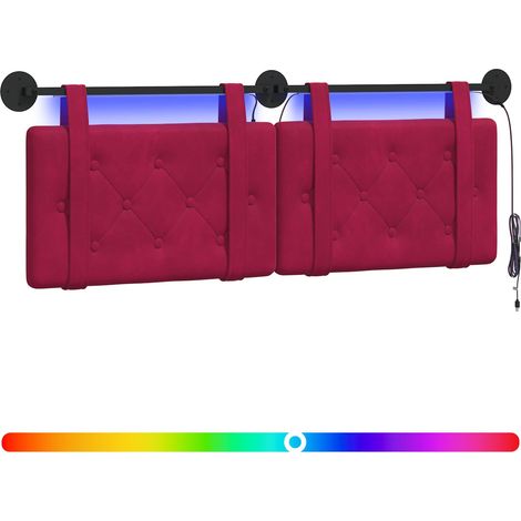 Maison Exclusive - Tête de lit suspendue Avec lumière LED Bordeaux Velours (1/5)