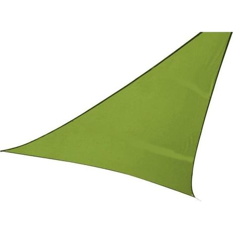 Voile d'ombrage triangulaire 4x4x4m en polyester, anti-UV 140 g/m², couleur verte. (1/5)