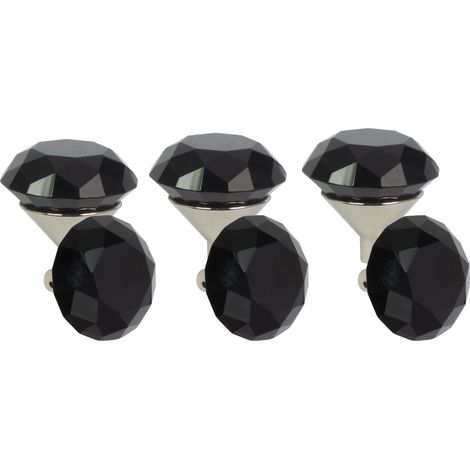 Domino Elegante Crystal G Möbelknopf 30mm in Chrom & Schwarz  6 Stück (1/5)