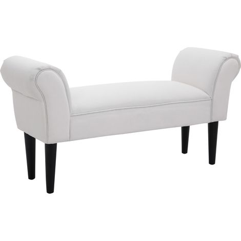 Banc à chaussures avec accoudoirs, style banc en bois rembourré pour chambre, salon, couloir, 102 x 36 x 51 cm, charge maximale 130 kg. confortable et durable,  facile à assembler.