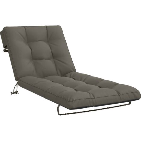 Sonnenliege Kissen VIANEN 100 % Polyester Grau 200 x 80 x 8 cm vidaXL (1/5)