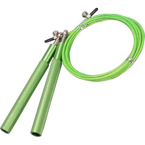 Corde à Sauter - Câble en Acier Épais avec Roulements à Billes 360° - Réglable sans Outil - Pour Entraînement CrossFit Boxe MMA - 1 Pièce (1/5)