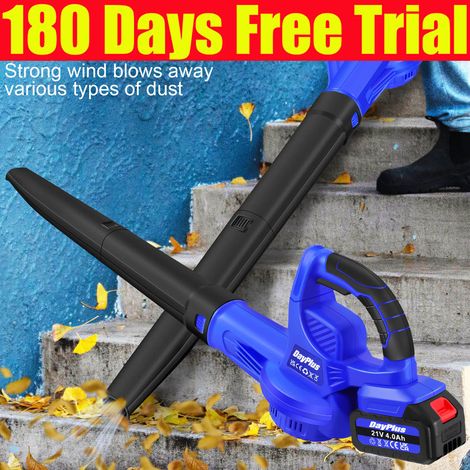Dayplus – Souffleur aspirateur de feuilles sans fil 4000W – 20 min autonomie – Vitesse 110 mp/h – Débit d'air 220 cf/min – Moteur ergonomique
