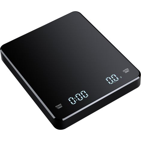 Balance à café numérique 3 kg/0,1 g avec minuteur et écran LED, balance expresso, balance de cuisine électronique rechargeable, outils de mesure de haute précision (oz/ml/g). (1/5)