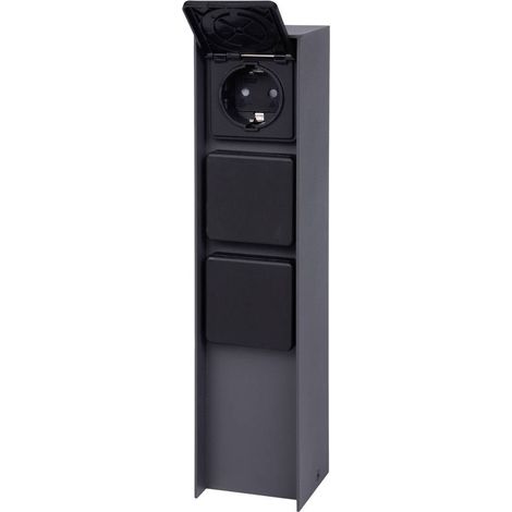 BOLD 11026 Presa di corrente da giardino 3 scomparti Antracite senza cavo