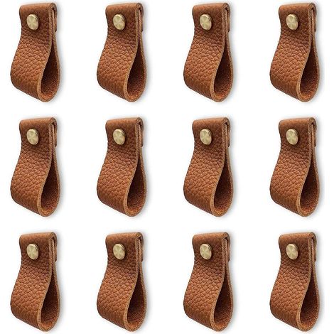 Küchenschrankgriff, 12er-Set Ledergriffe, Türgriffe mit Schrauben und Muttern, stoßfester Schrank- und Schubladentürknopf (1/5)