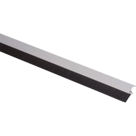 Profil brosse pour bas de porte pré-percé PRO-DESIGN - Hauteur de brosse : 18 mm - Hauteur de profil : 18 mm - Longueur du profil : 1000 mm - Finition : ALUMINIUM ANODISÉ - ELLEN