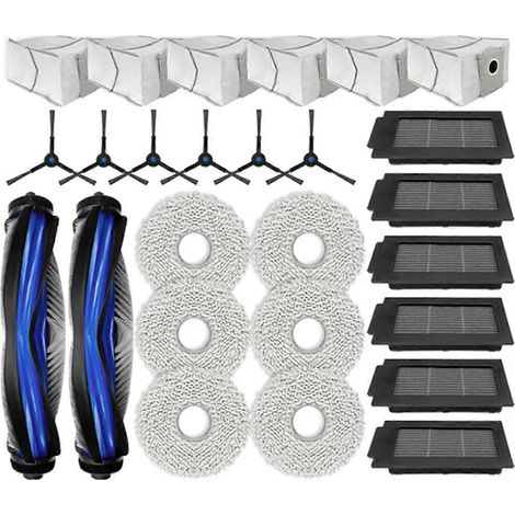 Accessoires compatibles avec les aspirateurs T50 OMNI / T50 PRO OMNI : brosse rotative principale, brosse latérale, filtre HEPA, balai, sac à poussière, etc. (1/5)