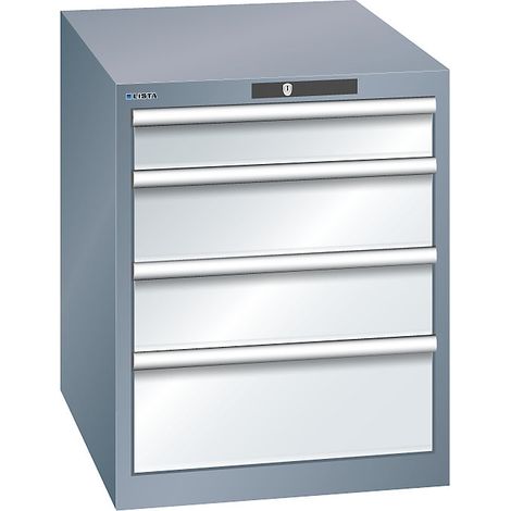 LISTA, Armoire à tiroirs avec 4 tiroirs, l x p x h 564 x 724 x (1/2)