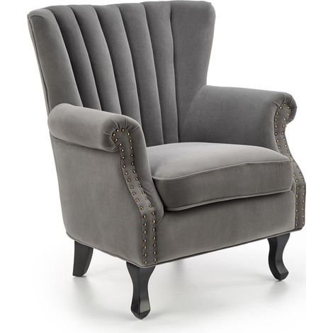 Sillón Houston 1105, Gris, 87x73x70cm, Tapiz, Patas: Madera, 0 (1/5)
