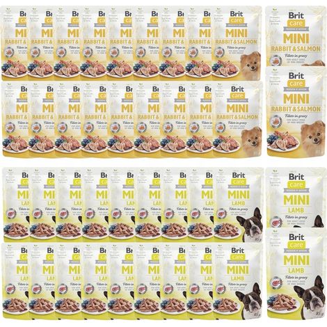 BRIT CARE MINI Nassfutter für Hunde, verschiedene Geschmacksrichtungen, 40 x 85 g