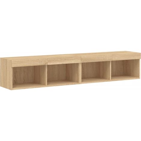 Mobile TV multimediale scaffale TV credenza TV sala da pranzo soggiorno camera da letto con luci a LED 2 pezzi Rovere Sonoma 80 x 30 x 30 cm marrone 020028879