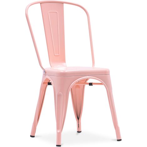 Sedia da pranzo - Design industriale - Acciaio - Nuova edizione - Stylix Pastel orange (1/5)