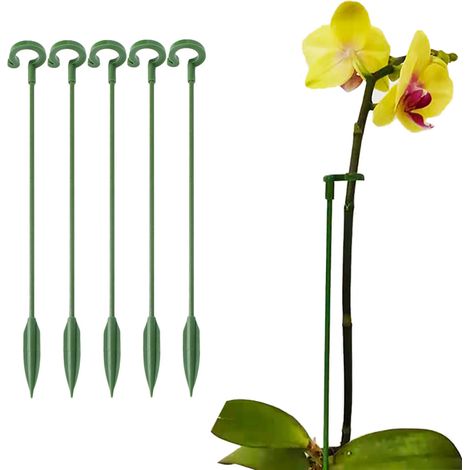5pcs 27cm Support de plante piquets jardin tige unique Support de fleur piquet Amaryllis Support de Cage de plante support de fleur porte-légumes (1/5)