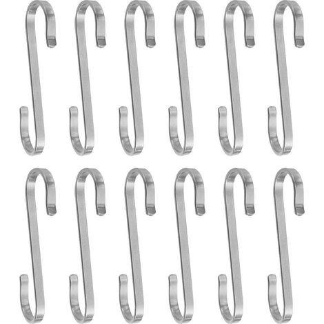 Lot de 12 crochets de suspension en acier inoxydable en