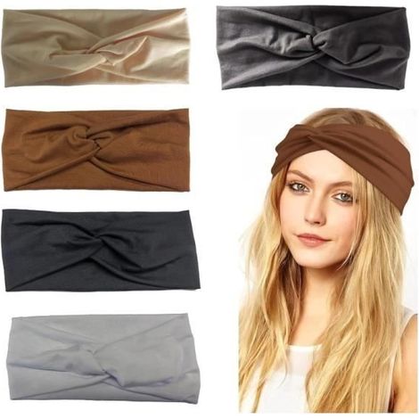 5 Pièces Bandeau Cheveux Femme,Bandeaux Mode pour Femmes,Bandeau Large Cheveux Femme,Yoga Sport Headband Bandeau Femme,Bandeau - sh (1/4)