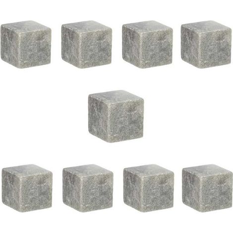 Lot de 9 Pierres à Whisky "Glaçons" 2cm Gris (1/3)