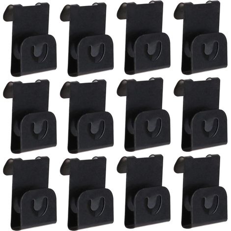 Lot de 100 crochets autocollants pour cadres photo en plastique noir installation sans perçage pour fixer cadres photos miroirs tableaux œuvres d'art et décorations murales (1/5)