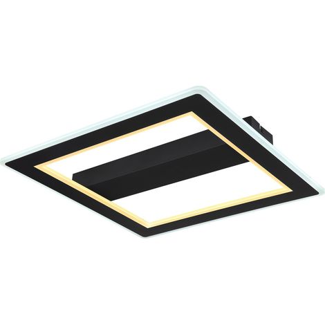 Plafonnier semi-encastré à LED intégré noir mat LED