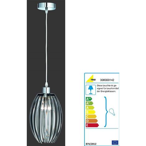 Trio-Leuchten 306000100 Lampadario 1 x E27 max. 60 W, in nichel opaco con bastoncini in alluminio, Colore Trasparente (1/4)