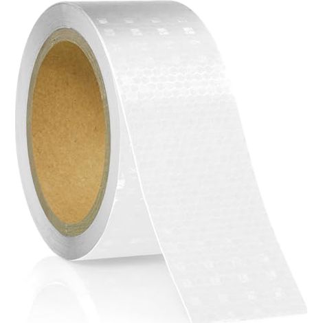 Ruban de signalisation réfléchissant, 10 mètres x 5 centimètres, autocollant imperméable, convient aux véhicules, voitures et remorques, blanc.