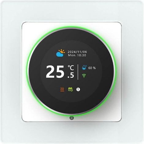 Thermostat Connecté WiFi pour Chauffage au Sol Thermostat d'ambiance WiFi 16 A à Commande par Bouton avec minuterie, économies d'énergie, Compatible avec et (1/5)