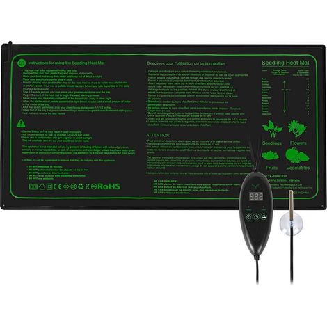 Plant Heating Mat with Thermostat Controller Waterproof Adjustable Greenhouse Heaters for Accelerating Seed Germination and Reptile, 50.8 50.8 cm