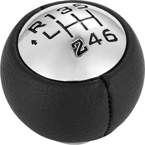 Pommeau de Vitesse 6 Vitesses en Cuir pour Peugeot 307 308 407 Citroen C3 C4 - Bouton de Levier de Vitesse Universel pour Voiture, Accessoire Intérieur Noir (1/5)