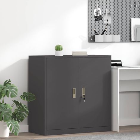 vidaXL  Storage Cabinet  Black 90 x 40 x 90 cm Steel