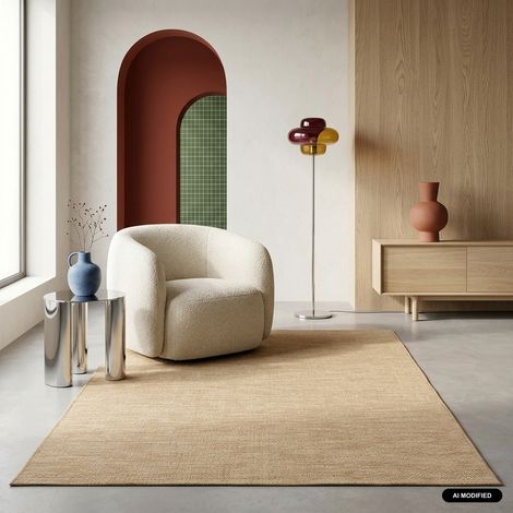 Tapis intérieur/extérieur effet jute coloris naturel. stabilisé aux UV 120 x 170 cm (1/5)