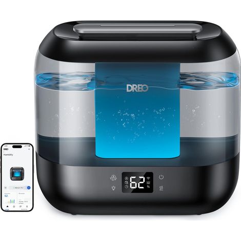 Dreo Umidificatore Smart per la Camera da Letto, Riempimento Superiore da 4L con Nebbia Fredda e Diffusore di Olio e Luce Notturna, Autonomia di 32 ore, Umidificatori Silenziosi per Casa, Ufficio (1/5)